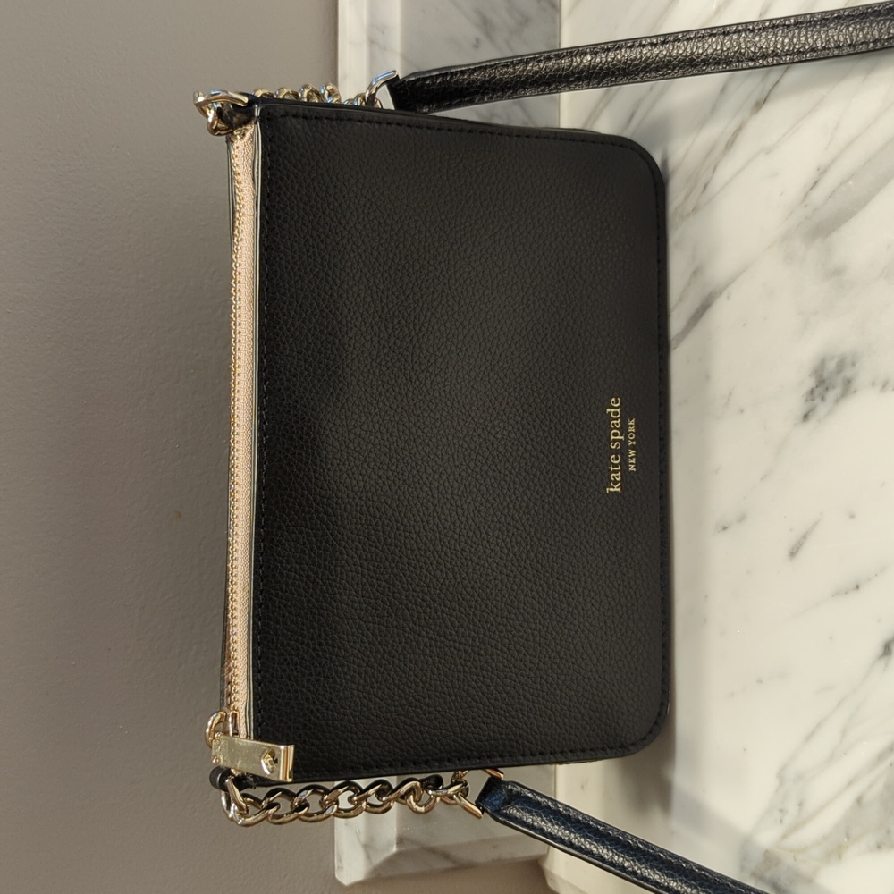 Black Kate Spade Crossbody with Light Pink Interior